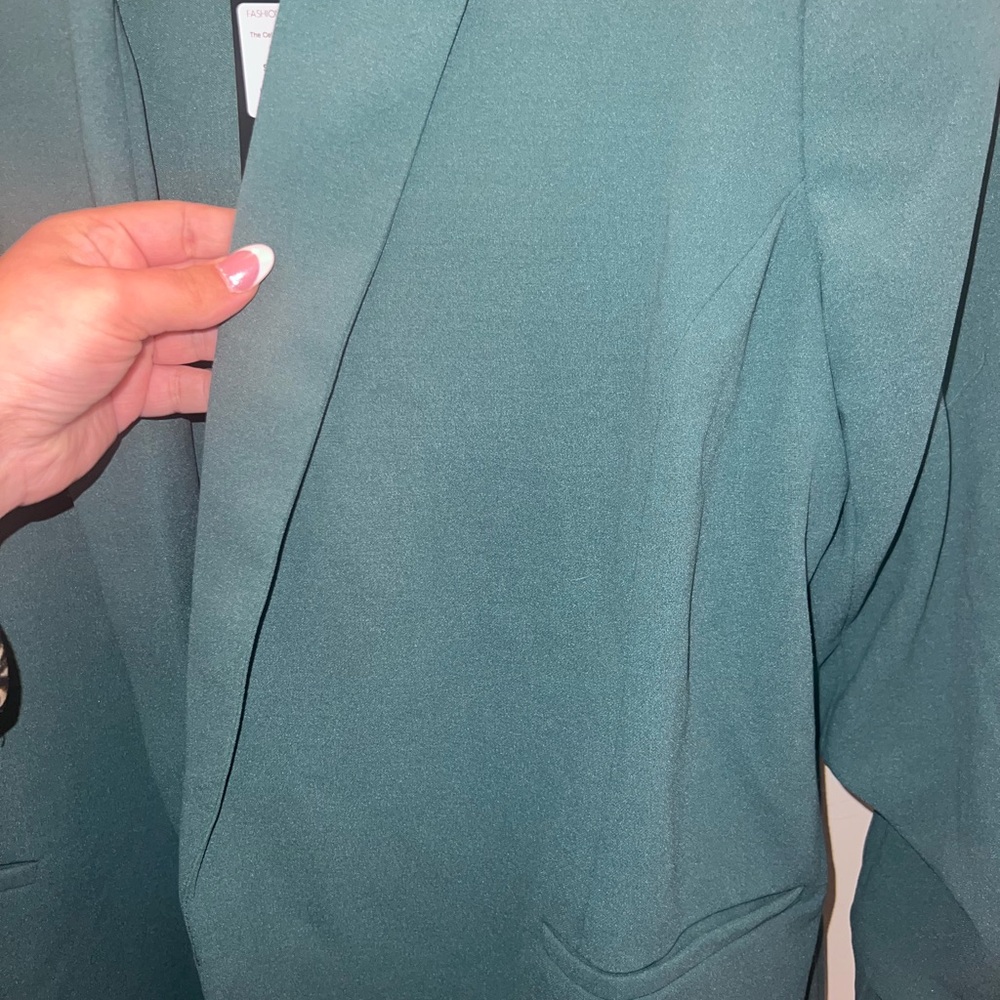 Fashion Nova The Celine Blazer Sage Green Open Front‎ Jacket – Size 2X NWT - Picture 7 of 9